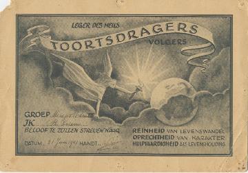 Bewijs van lidmaadschap Toortsdragersgroep