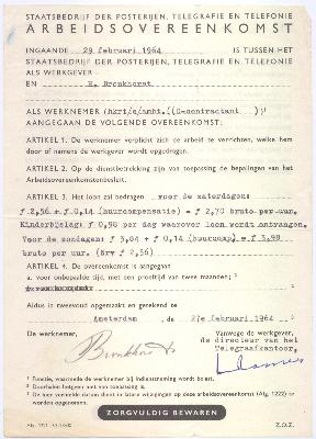 Arbeidsovereenkomst PTT