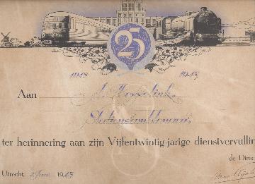 25-jarig jubileum stationsambtenaar; 1918-1943