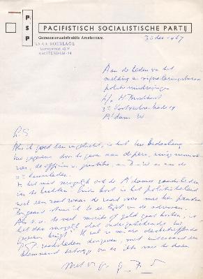 Brief Saar Boerlage PSP