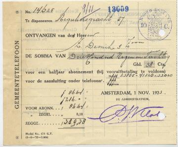 Kwitantie Gemeentetelefoon